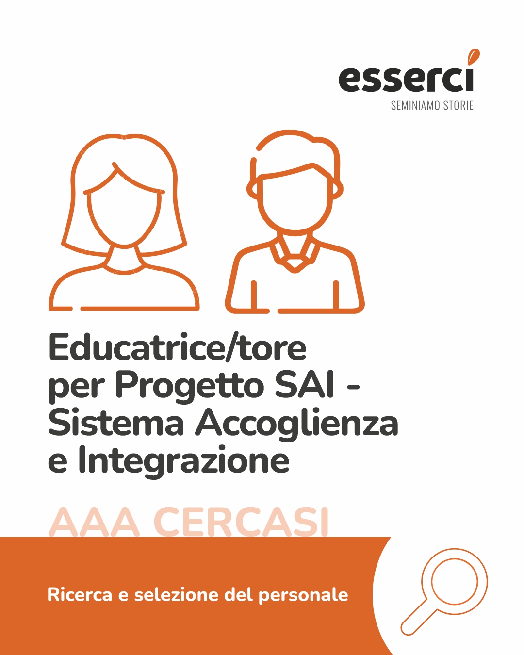 EDUCATRICE/TORE per PROGETTO SAI- Sistema Accoglienza e Integrazione
